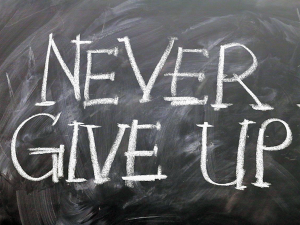 Motivationstafel Never Give Up!